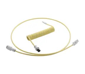 CableMod PRO Coiled Keyboard Cable USB-C - USB-A 1.5m Lemon Ice / Kábel pre klávesnicu
