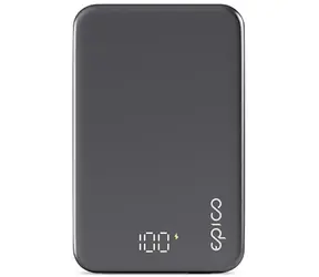 Epico iStores Mag+ Aluminium Power Bank 10000mAh sivá / Powerbank / bezdrôtové nabíjanie / USB-A / USB-C