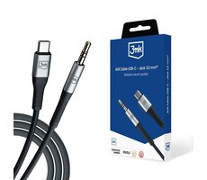 3mk kábel USB-C - Jack 3.5mm 1 m čierna 
