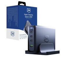 3mk Hyper Charging Station 240 W čierna / nabíjačka / 3x USB-C - 1x USB