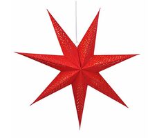 Solight LED vianočná hviezda červená / závesná / 60cm / 20x LED / 2x AA