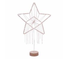 Solight LED vianočná hviezda stolná / pletená / 35x LED / 2x AAA