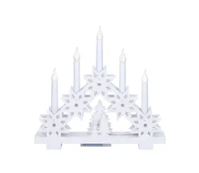 Solight LED vianočný svietnik s hviezdami / 30cm / 5x LED / 2x AA