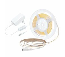 Solight LED COB opasok teplá biela / sada s adaptérom / vypínač / 5m / 8W/m / 800lm/m