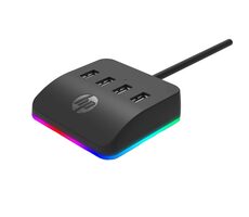 HP DHC-CT120 čierna / USB hub / RGB / 4X USB-A 3.0