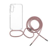 FIXED Pure Neck púzdro s ružovou šnúrkou na krk pre Samsung Galaxy A15/A15 5G