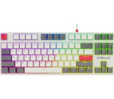 KRUX Atax Pre RGB Gateron Yellow biela / Herná klávesnica / mechanická / Gateron Yellow / USB / US Layout