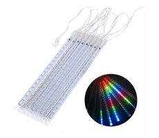 Maclean MCE-412 Vianočná dekorácia svetelná záclona 8x 30 cm / 144 svetiel / 800 mAh / solárne nabíjanie