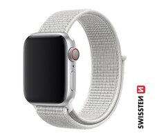 Swissten Nylonový remienok pre Apple Watch 38/40/41mm biela