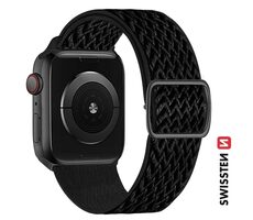 Swissten Nylonový remienok so sponou pre Apple Watch 38/40/41mm čierna