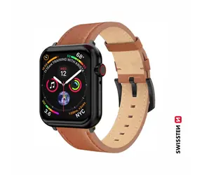 Swissten Kožený remienok pre Apple Watch 42/44/45/49mm hnedá