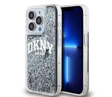 DKNY Liquid Glitter Arch Logo Zadný Kryt pre Apple iPhone 15 Pro čierna