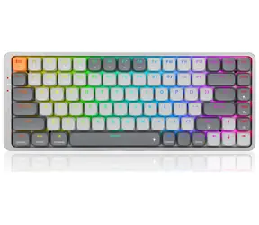 Redragon K652 Azure šedá / Bezdrôtová herná klávesnica / mechanická / spínače red / USB / RF 2.4 GHz / Bluetooth / US