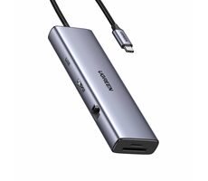 Ugreen CM498 USB Hub 9v1 USB-C sivá / 3x USB 3.2 Gen 1 / 1x HDMI 1.4 / 1x VGA / SD / microSD