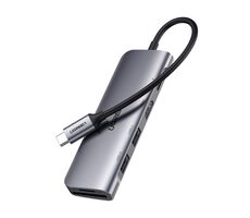 Ugreen CM195 USB Hub 7v1 USB-C sivá / 2x USB-A 3.0 / 1x USB-C / 1x HDMI (4K) / 1x USB-C (PD) / SD/microSD 