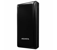 ADATA C20 Power Bank 20000mAh čierna / 2.1A / 2x USB-A / 1x USB-C 