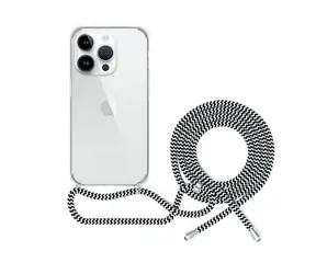 Epico Transparentný kryt so šnúrkou pre iPhone 14 Pro Max čierno-biela