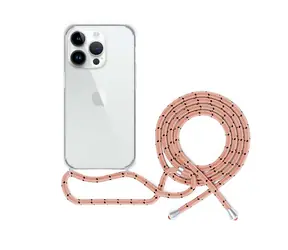 Epico Transparentný kryt so šnúrkou pre iPhone 14 Pro Max ružová