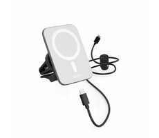 Epico Qi2 Mag+ bezdrôtová autonabíjačka 15W strieborno-biela