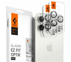 Spigen Glass TR EZ Fit Optik Pre ochranné sklo na fotoaparát pre Apple iPhone 15 Pro & 15 Pro Max 2ks biela