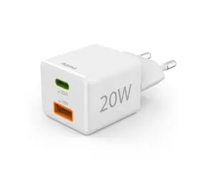 HAMA USB nabíjačka 20W biela / USB-C / USB / PD / QC