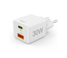 HAMA USB nabíjačka 30W biela / USB-C / USB / PD / QC