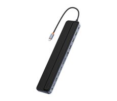 Baseus EliteJoy G2 USB-C rozbočovač 12v1 sivá / HDMI / USB-A / USB-C / RJ-45 / 3.5mm jack / SD/TF / PD