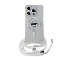 Karl Lagerfeld IML Crossbody Chúpette Head MagSafe Zadný Kryt pre Apple iPhone 15 Pro Max číra