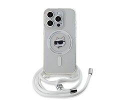 Karl Lagerfeld IML Crossbody Chúpette Head MagSafe Zadný Kryt pre Apple iPhone 15 Pro číra