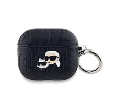Karl Lagerfeld PU Embossed Karl and Choupette Heads Puzdro pre Apple AirPods 3 čierna