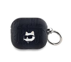 Karl Lagerfeld PU Embossed Choupette Head Puzdro pre Apple AirPods 3 čierna