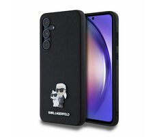 Karl Lagerfeld PU Saffiano Metal Karl and Choupette Zadný Kryt pre Samsung Galaxy A55 5G čierna