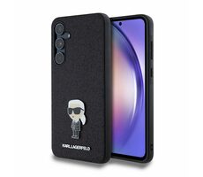 Karl Lagerfeld FIXED Glitter Metal Ikonik Zadný Kryt pre Samsung Galaxy A55 5G čierna