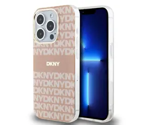 DKNY PC/TPU Repeat Pattern Tonal Stripe Magsafe Zadný Kryt pre Apple iPhone 15 Pro ružová