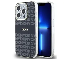 DKNY PC/TPU Repeat Pattern Tonal Stripe Magsafe Zadný Kryt pre Apple iPhone 15 Pro čierna