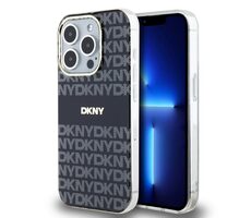 DKNY PC/TPU Repeat Pattern Tonal Stripe Magsafe Zadný Kryt pre Apple iPhone 13 Pro čierna