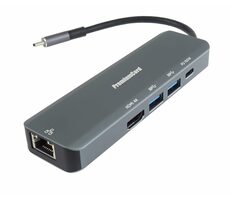 PremiumCord adaptér USB-C na HDMI + 2x USB3.2 + PD 100W + RJ45 10/100/1000Mbps
