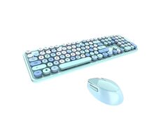 MOFII Sweet 2.4G modrá / Set bezdrôtovej klávesnice + myši / US layout / 2.4Ghz USB dongle / 1600DPI 