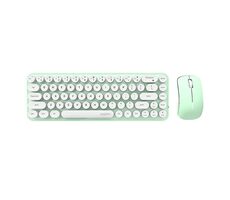 MOFII Bean 2.4G bielo-zelená / Set bezdrôtovej klávesnice + myši / US layout / 2.4Ghz USB dongle / 1200DPI