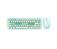 MOFII Bean 2.4G zelená / Set bezdrôtovej klávesnice + myši / US layout / 2.4Ghz USB dongle / 1200DPI