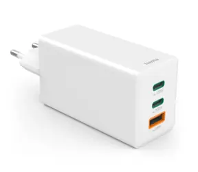 HAMA GaN USB nabíjačka 100W biela / 2x USB-C / USB / PD / QC / 100W