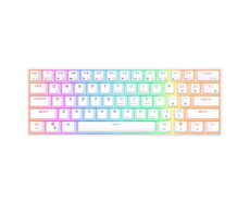 Royal Kludge RK61 RGB hnedé spínače biela / Bezdrôtová klávesnica / mechanická / BT & USB / US Layout