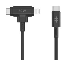 Hyper HyperJuice Nabíjací hybridný kábel Silicone 60W USB-C (M) - Lightning 1.5m čierna