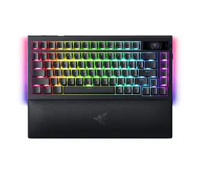 Razer BlackWidow V4 Pro 75% čierna / bezdrôtová herná klávesnica / mechanická / OLED displej / US