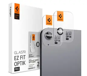 Spigen Glass tR EZ Fit Optik Pro 2 Pack ochranné sklo šošoviek pre Apple iPad Air 13" (2024) & 11" (2024) sivá