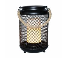 Solight WO3101 kovový lampáš s LED sviečkou čierna / 80lm / teplá biela / 3xAA