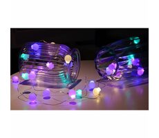 Solight 1V274 LED vianočná reťaz farebné gule / 40x LED / 2x AA / 4M