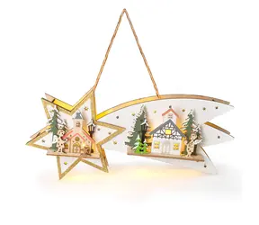 Solight 1V278 LED vianočná kométa drevená / 10x LED / 2x AA / 30cm