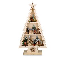 Solight 1V283 LED drevený vianočný stromček s dekoráciami