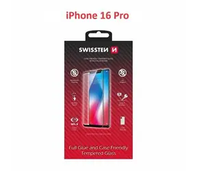 Swissten FULL FLUE COLOR FRAME CASE FRIENDLY ochranné sklo pre Apple iPhone 16 Pro čierna